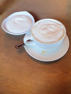 vegan coffee  at New Day Eatery in Port Angeles