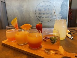Mimosa flight and a spritz   at New Day Eatery in Port Angeles