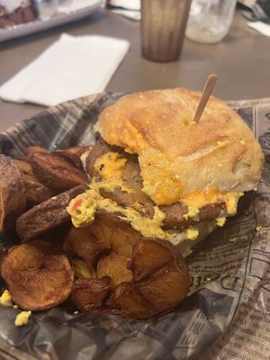Breakfast sandwich   at New Day Eatery in Port Angeles