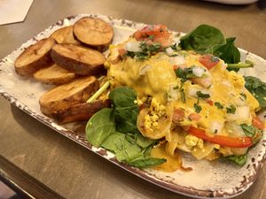 Vegan Benny Cado  at New Day Eatery in Port Angeles