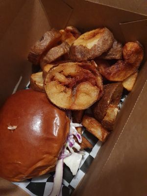 Vegan bbq pork sandwich at New Day Eatery in Port Angeles