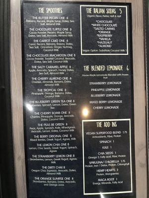 Part of the menu at New Day Eatery in Port Angeles