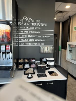 Condiments Area  at Odd Burger in Ottawa