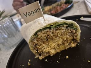 Vegan chorizo burrito at 17 Grams in Chichester
