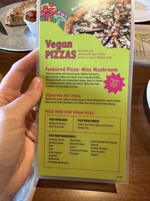 Menu  at Mellow Mushroom in Greenville