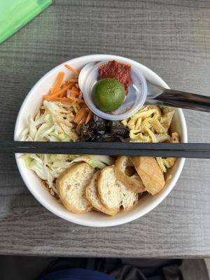 Vegetarian laksa  at Borneo Delight in Kuching