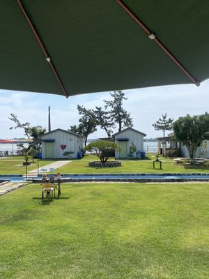 Outdoor space. Some cabins for rent too.  at Peulejong aka Présent - 프레종 in Muan-gun