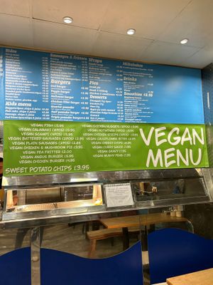 Updated vegan menu at Seabird Fish & Chips in Bournemouth