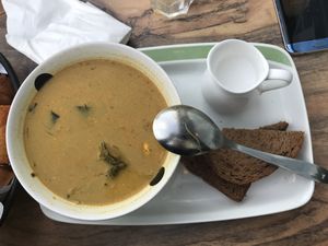 vegan fish soup at Fiskafeen in Vanlose