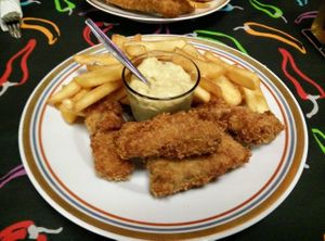 Vegan Fish & Chips at Fiskafeen in Vanlose