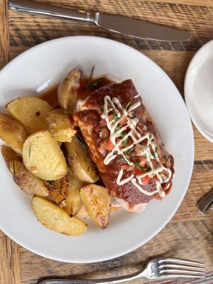 Breakfast burritoos  at The Stanford Inn by the Sea in Mendocino
