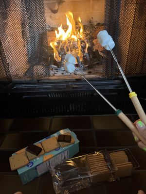 Smores by the fireplace   at The Stanford Inn by the Sea in Mendocino