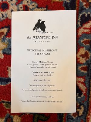   at The Stanford Inn by the Sea in Mendocino