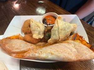 Dosa meal - with extra samosa  at Findo FOODZ in New Farm