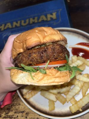 Tofu bean burger   at Mad Monkey Phnom Penh in Phnom Penh
