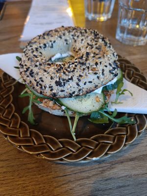 Vegan bagel at Nabolaget Bagleri in Trondheim