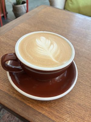 Latte with oat milk   at Nabolaget Bagleri in Trondheim