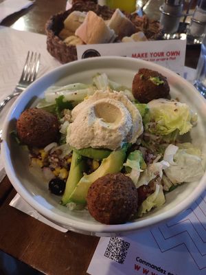Quinoa, falafel, hummus and vegetables   at 116 Créperie & Salade Bar in Agadir