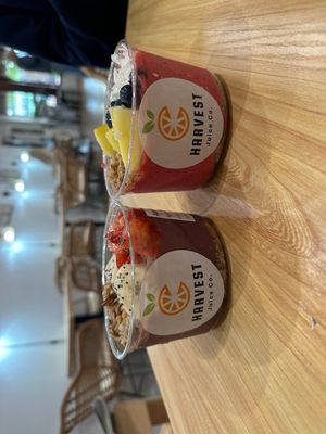 Sunrise and Pink Paradise Bowls   at Harvest Juice Co in Show Low