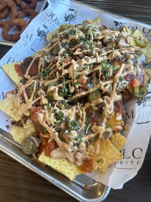 Louded southwestern nachos at Bloom Kitchen & Co in Oxford