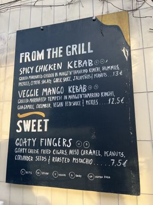 Outside menu   at Javá in Lisbon