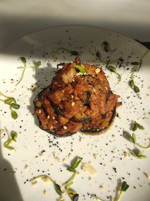 Vegan moussaka at La Capella in Sabadell