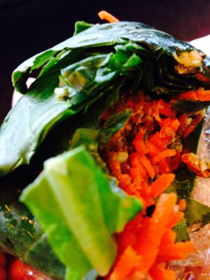 Inside the falafel wrap at Kure Superfoods in Portland