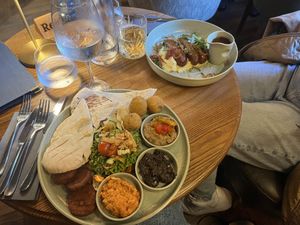 Vegan sharer platter - ignore my friends non vegan meal in the background!  at The Ashford Arms in Bakewell