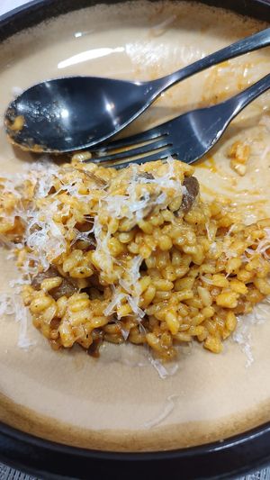 Arroz meloso con setas y queso (el queso es opcional) at La Colegiata Food and Drinks in Leon