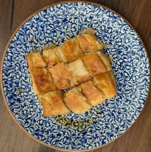 Bougatsa with Almond Cream and Maple Syrup at Phyllosophies in Crete