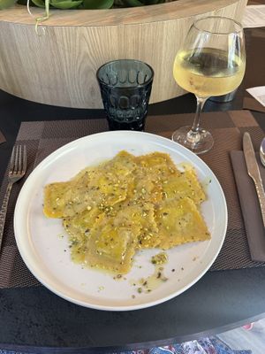 Ravioli  at Bistrot Macro Vegan in Bergamo