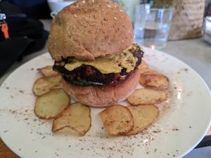 Impossible burger at Grains Plant-based Cafe in Puerto Princesa