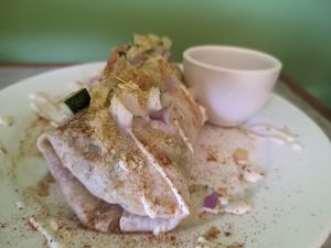 Breakfast burrito at Grains Plant-based Cafe in Puerto Princesa
