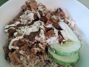 Sisig bowl at Grains Plant-based Cafe in Puerto Princesa