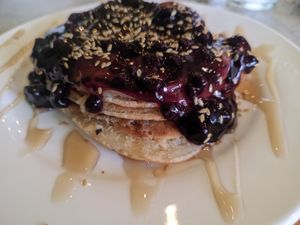 Grains pancake at Grains Plant-based Cafe in Puerto Princesa