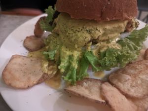 Impossible burger at Grains Plant-based Cafe in Puerto Princesa