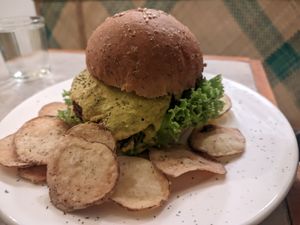 Impossible burger at Grains Plant-based Cafe in Puerto Princesa