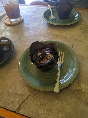 Chocolate muffin at Grains Plant-based Cafe in Puerto Princesa