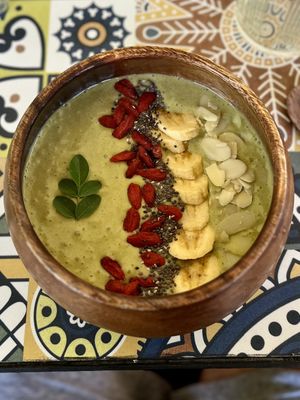 Mean green smoothie bowl  at Grains Plant-based Cafe in Puerto Princesa