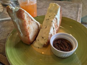 Pesto grilled cheese at Grains Plant-based Cafe in Puerto Princesa