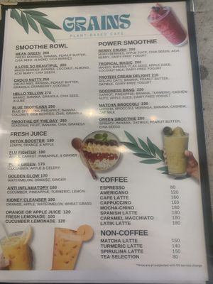 2026 prices  at Grains Plant-based Cafe in Puerto Princesa