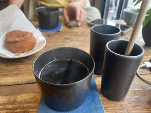 coffee w/soy milk  at Soma - 杣 in Uji