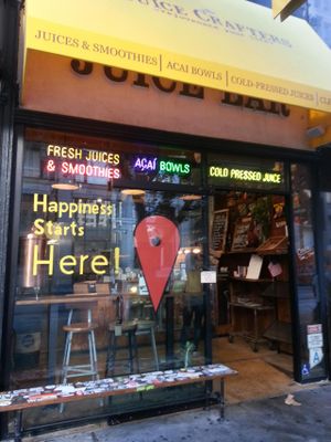 outside at Juice Crafters - Spring St in Los Angeles