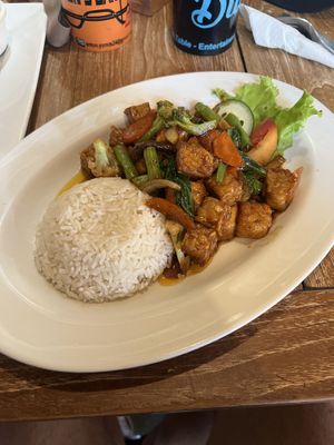 Tofu and tempeh stir fry  at Warung Agung Amed in Abang