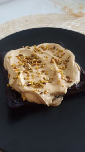 Waffle al cacao con crema di caramello salato at Zero Personal Chef in Pianezza