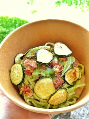 Pasta con zucchine in doppia consistenza #Veganuary at Zero Personal Chef in Pianezza