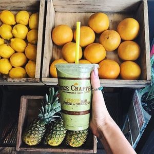SILVER CUP – almond milk, coconut H2O, kale, dates, banana & walnuts. at Juice Crafters in Pacific Palisades