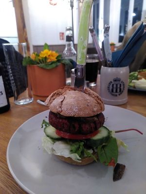Veganer Burger at Backsteincafé in Osnabrueck