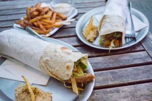 Wraps + Fries at Fast Rabbit Fast Food in Berlin