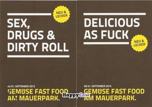 Flyers at Fast Rabbit Fast Food in Berlin